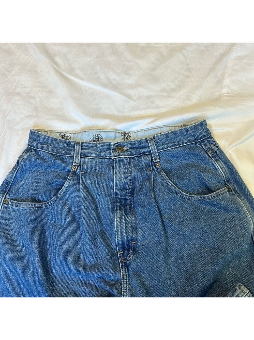 Vintage 90s Brittania Denim Jeans Waist Tapered Leg Womens Size 16 Pleated - Picture 2 of 11